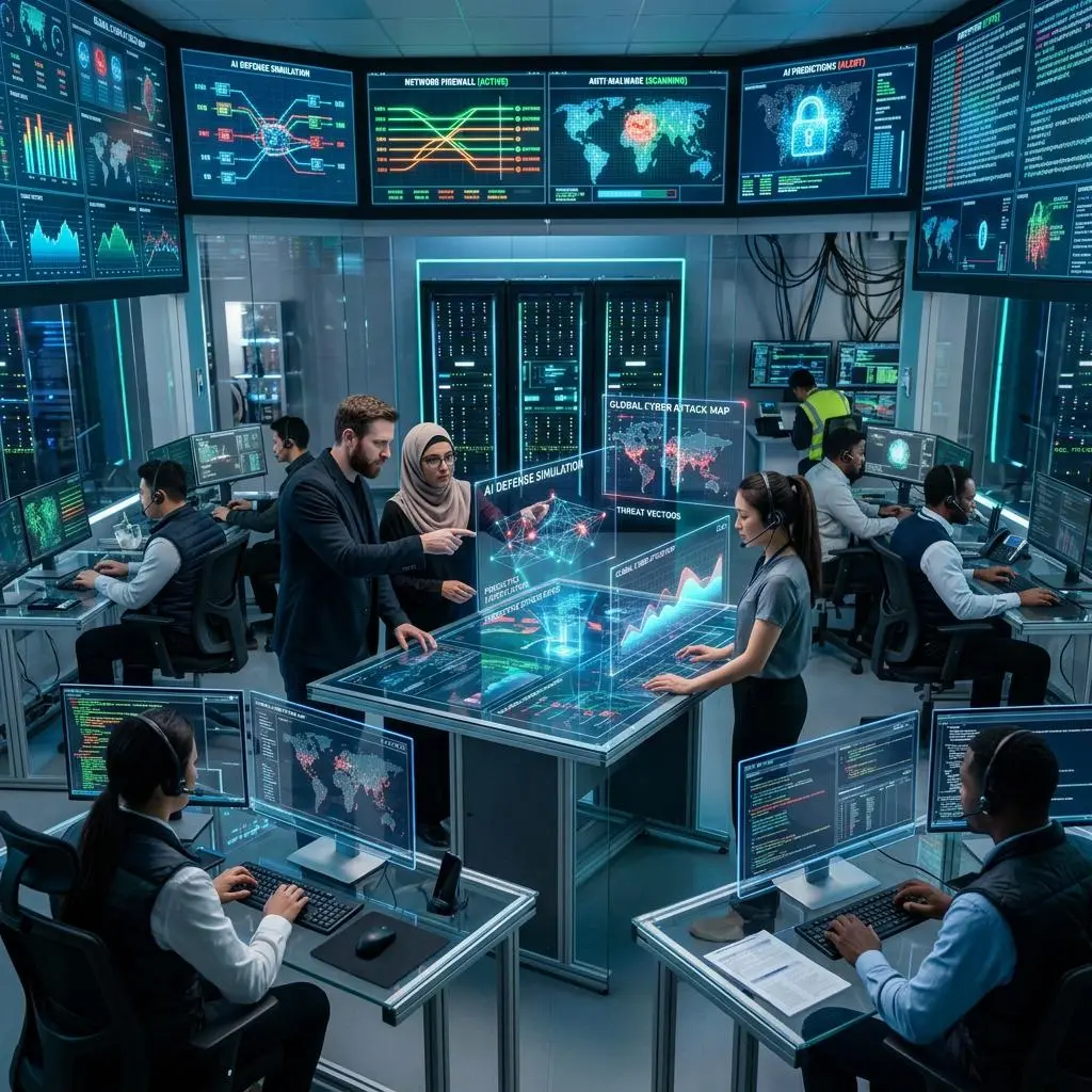 Cybersecurity and artificial intelligence protection concept