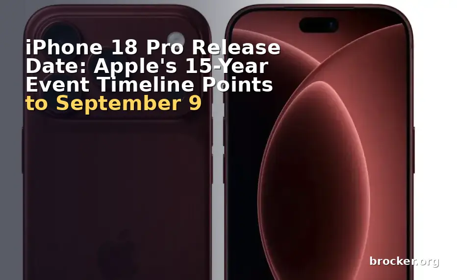 iPhone 18 Pro Release Date: Apple's 15-Year Event Timeline Points to September 9