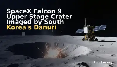 SpaceX Falcon 9 Upper Stage Crater Imaged by South Korea's Danuri Lunar Orbiter